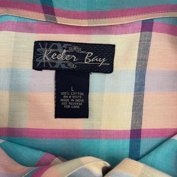 Keeler Bay Plaid Button Down Size Large - Picture 3 of 3